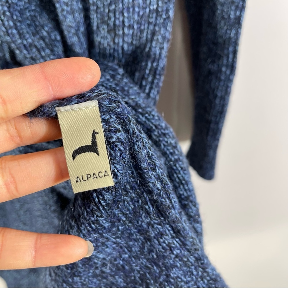Peruvian Link Alpaca Collection Cardigan Sweater Womens OS Color Blue/Navy Blue - Picture 4 of 11